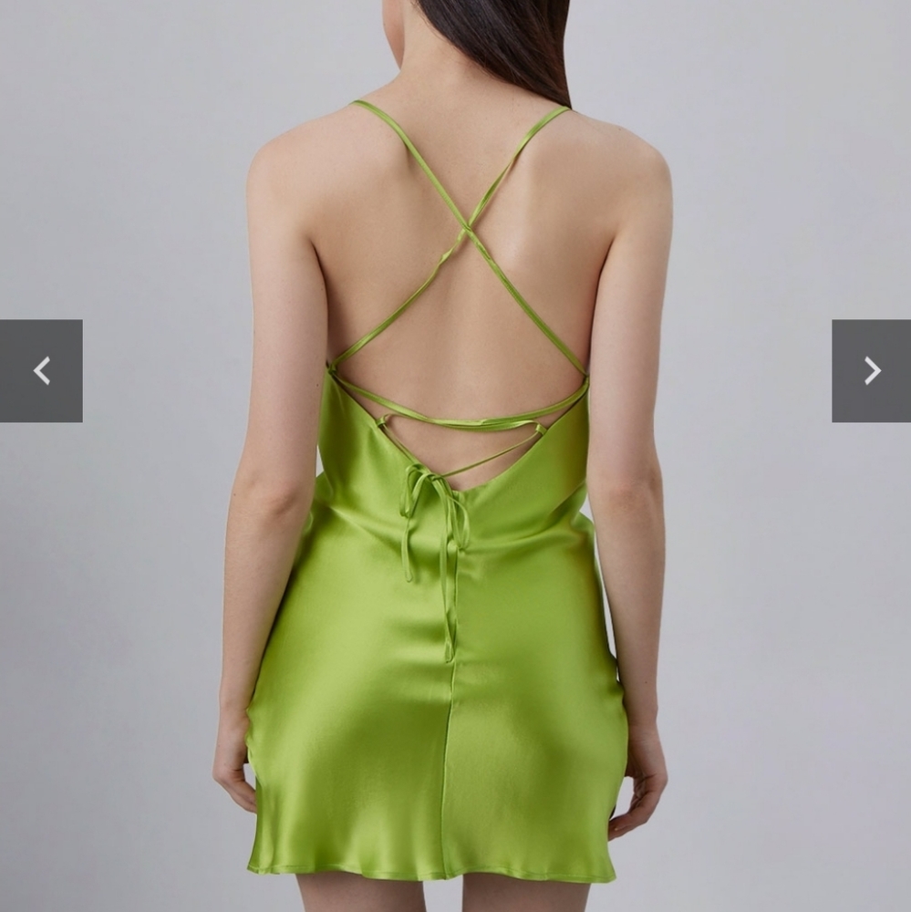 Silk Maison Cowl Neck Mini Silk Slip Dress